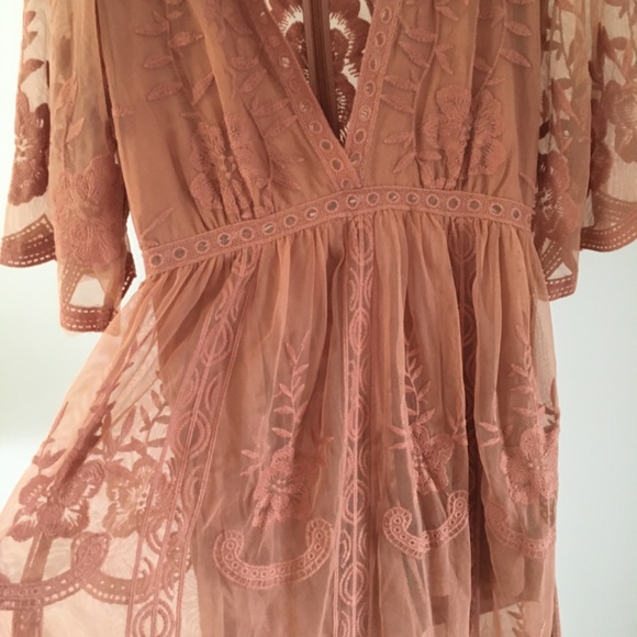 Lace maxi embroidered dress sz medium NWT - Picture 6 of 14